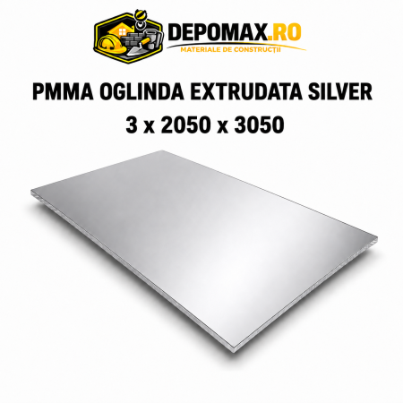 Oglinda acrilica PMMA Silver extrudata 3 x 2050 x 3050 mm